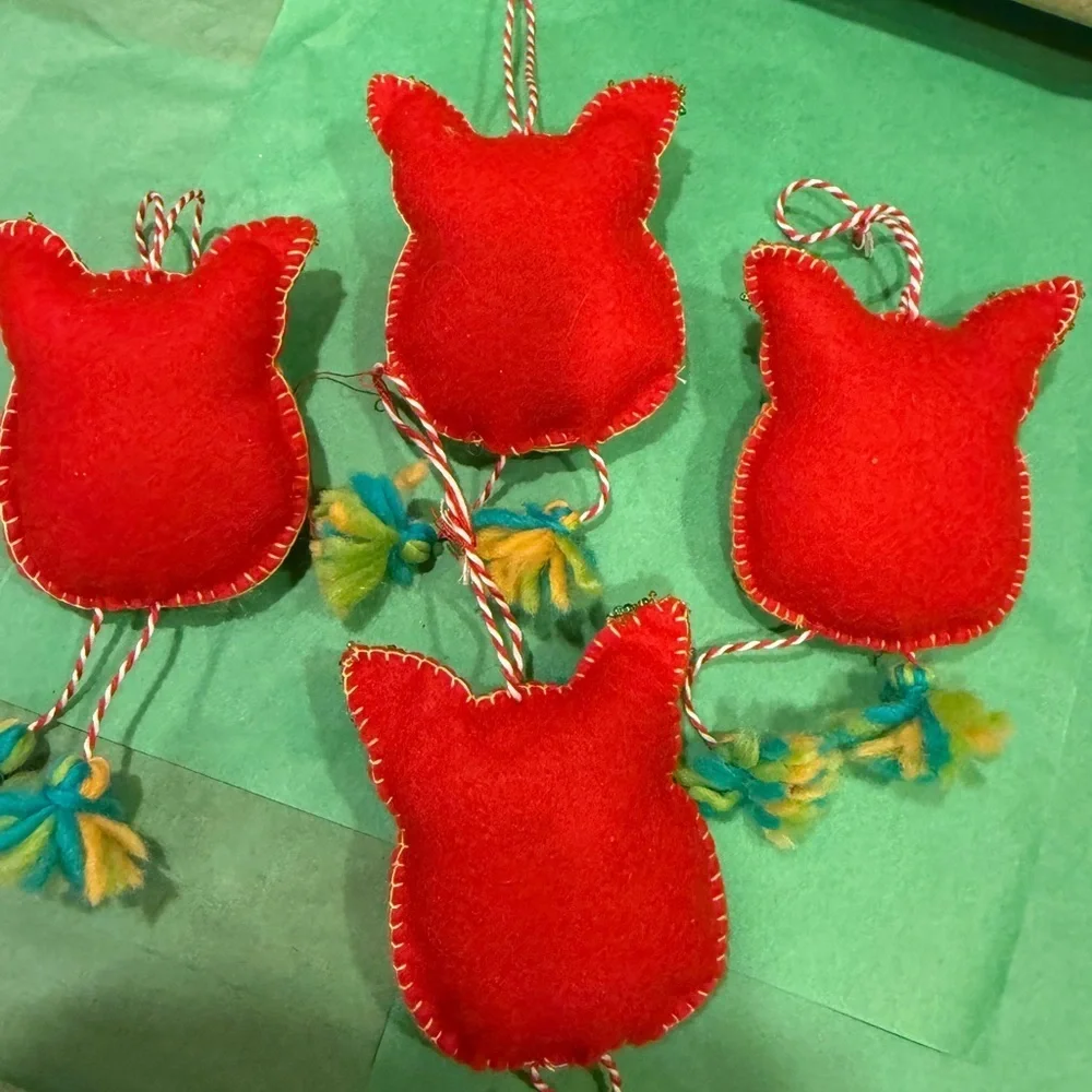 Pier 1 - Holiday Colorful Beaded 6.5 Owl Ornaments Christmas Tree Ornaments